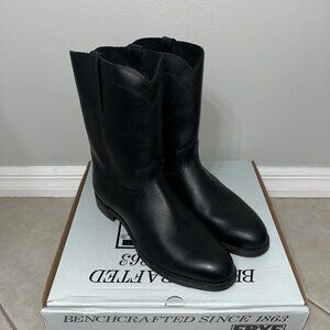 Sold - Frye Western Black Leather Roper Boots Size 11.5 M US Mens